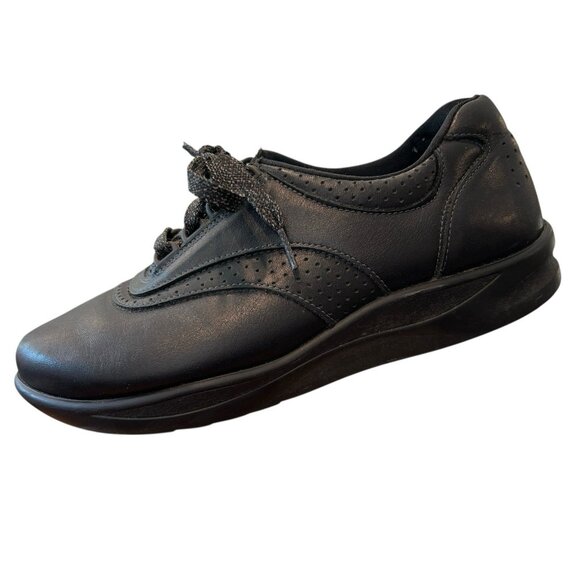 SAS Walk Easy Black Leather Lace Up Casual Loafer Oxford Shoes Womens Sz 7.5 WW - Picture 5 of 15